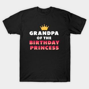 Grandpa of the birthday princess white pink T-Shirt